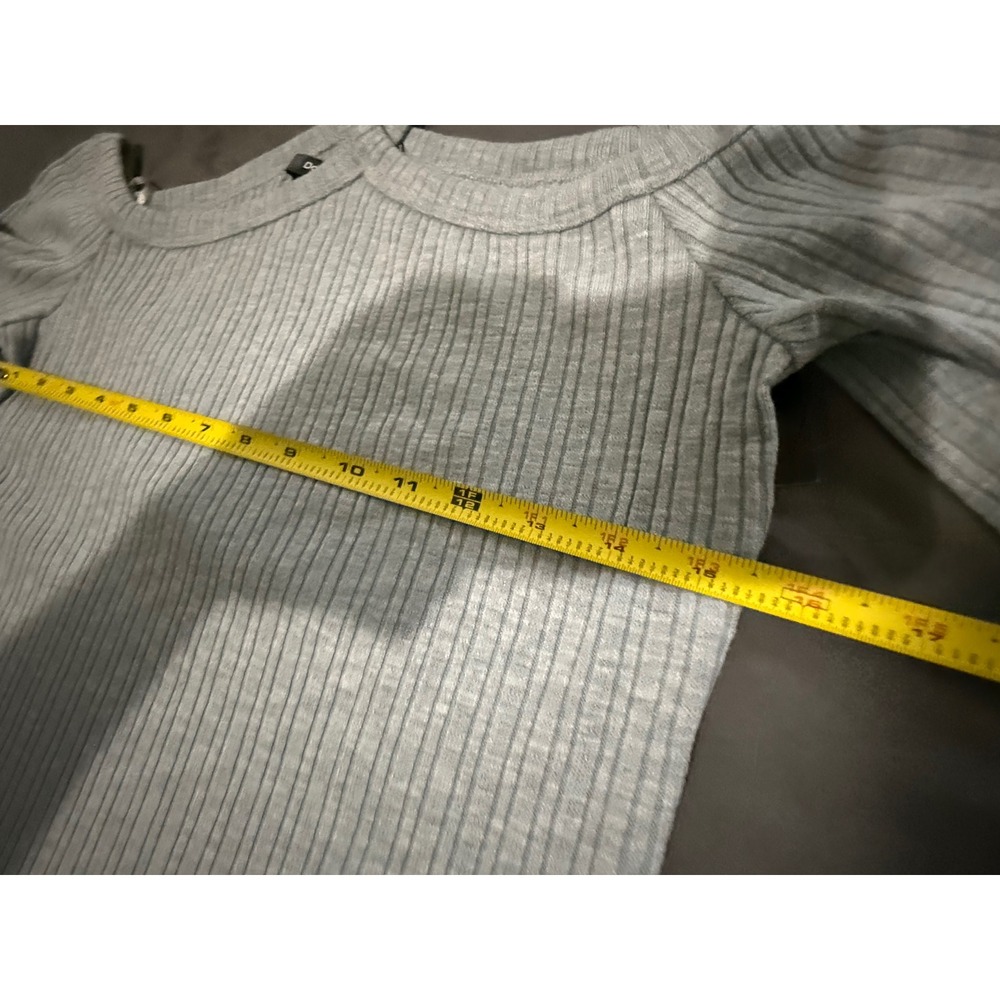 Doe & Rae‎ Grey Ribbed Halter Off Shoulder Top S10179T Small - Picture 5 of 6